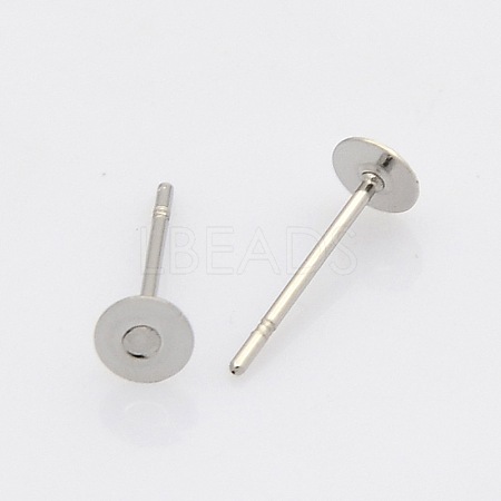 304 Stainless Steel Stud Earring Findings STAS-N019-17-4.5mm-1