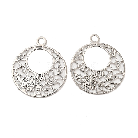 Long-Lasting Plated Brass Filigree Charms KK-K336-22P-1