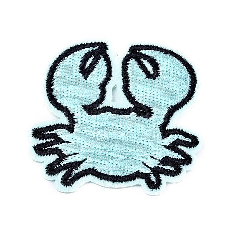 Crab Shape Computerized Embroidery Cloth Iron on/Sew on Patches DIY-M006-07-1