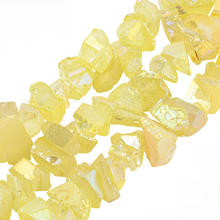 1 Strand Electroplated Natural Quartz Beads Strands G-PA0001-18A-1