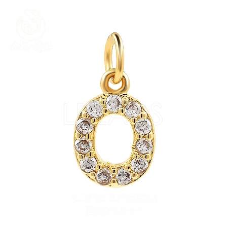 Brass Cubic Zirconia Pendants with Jump Rings LS-FIND-PW0024-09O-1