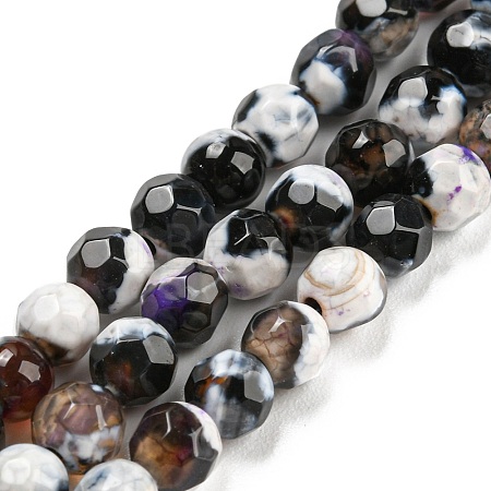 Dyed Natural Fire Crackle Agate Beads Strands G-G007-01H-1
