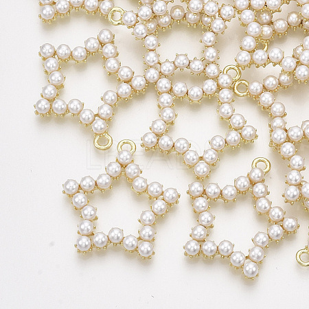 ABS Plastic Imitation Pearl Pendants PALLOY-T071-067-1