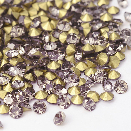 Back Plated Grade A Diamond Glass Pointed Rhinestone RGLA-SS12-003-1