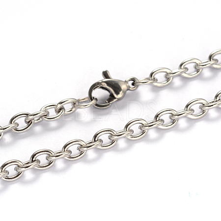 Tarnish Resistant 201 Stainless Steel Cable Chains Necklaces NJEW-L416-01-1