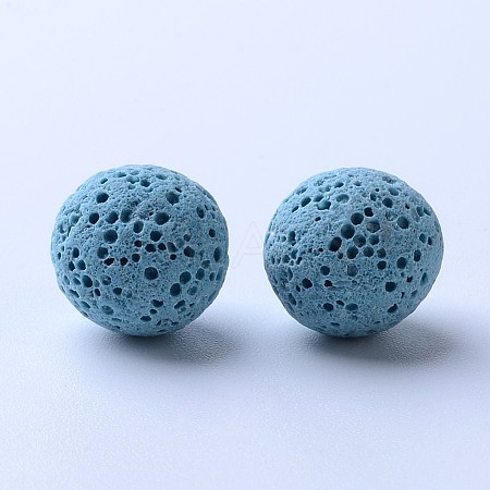 Unwaxed Natural Lava Rock Beads G-F325-14mm-14-1