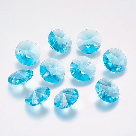 Faceted Glass Rhinestone Charms RGLA-F049-6mm-202-1