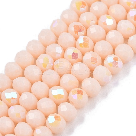 Electroplate Opaque Solid Color Glass Beads Strands LS-EGLA-A044-P4mm-L05-1