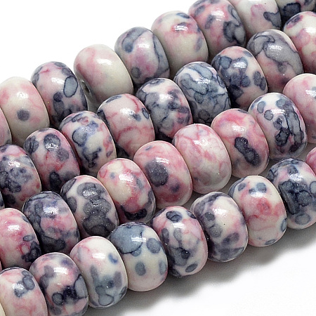Synthetic Ocean White Jade Beads Strands G-S257-5x10mm-10-1