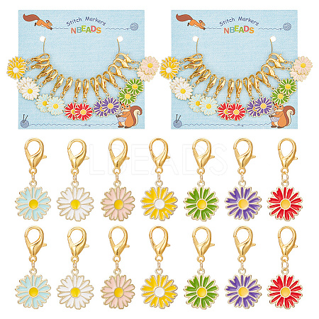 Daisy Stitch Markers HJEW-AB00245-1