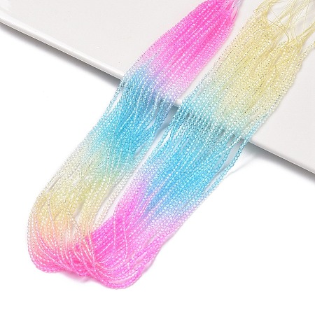 Transparent Gradient Color Glass Beads Strands LS-GLAA-G101-2mm-10-1