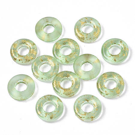 Transparent Spray Painted Glass European Beads GLAA-N035-04J-1