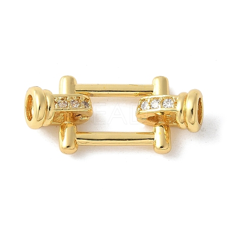 Brass Pave Clear Cubic Zirconia Fold Over Clasps KK-M320-15G-1