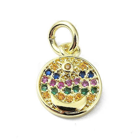 Brass Micro Pave Cubic Zirconia Pendants KK-H475-15G-03-1