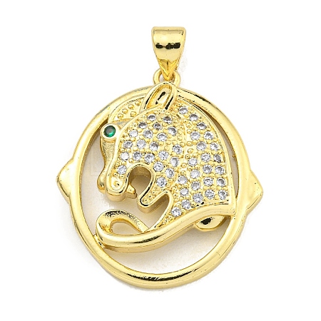 Brass Micro Pave Cubic Zirconia Pendants KK-K354-08A-G-1