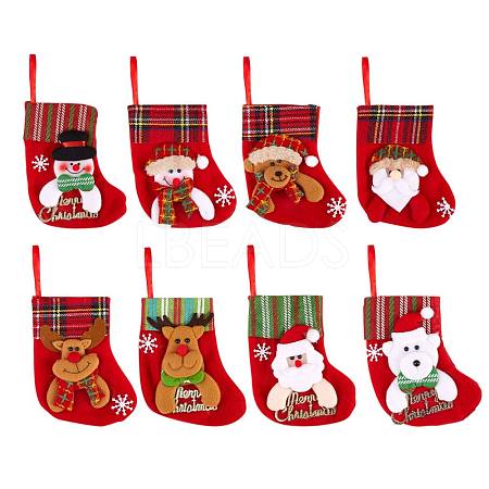 8Pcs Cloth Christmas Stockings Sets sgJX065A-1