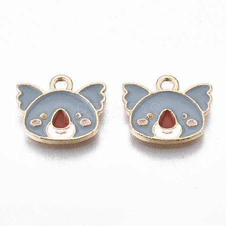 Light Gold Plated Alloy Enamel Charms X-ENAM-T009-79A-RS-1